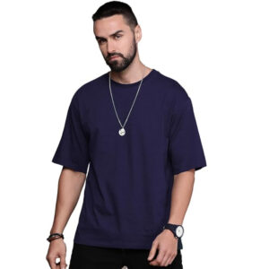 Men Oversized Navy Blue T-shirts