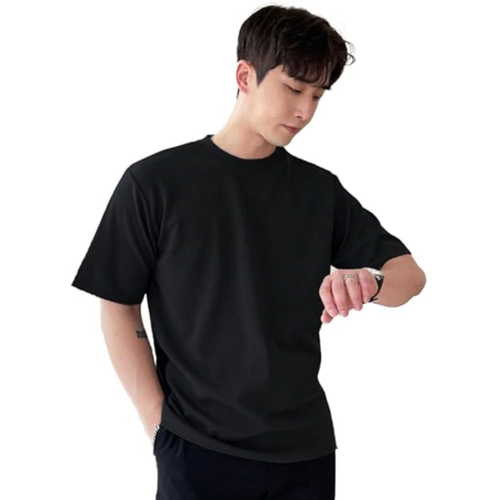 Men Round Neck Black T-shirts