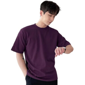 Men Round Neck Dark Purple T-shirts