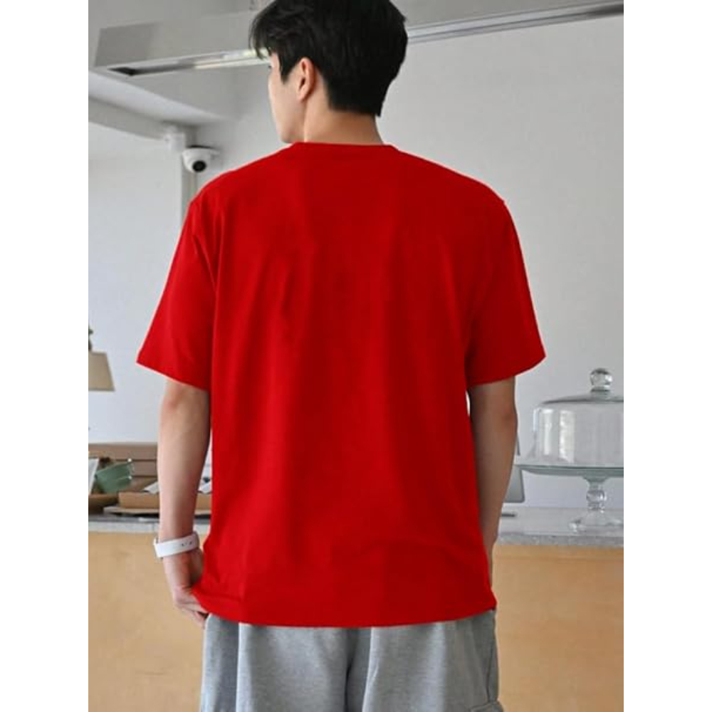 Men Round Neck Dark Green T-shirts - Image 2