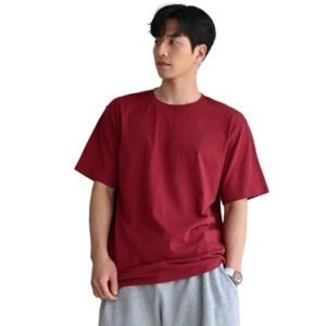 Men Round Neck Maroon T-shirts