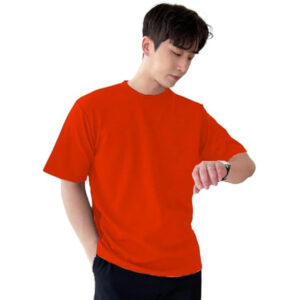 Men Round Neck Orange T-shirts