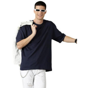 Men Cotton Loose Fit Black T-shirts