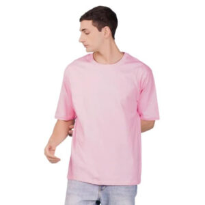 Men Cotton Loose Fit Pink T-shirts