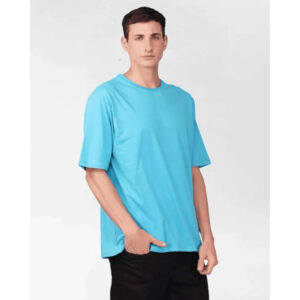 Men Cotton Loose Fit Sky Blue T-shirts