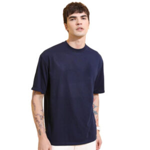 Men Cotton Loose Fit Navy Blue T-shirts