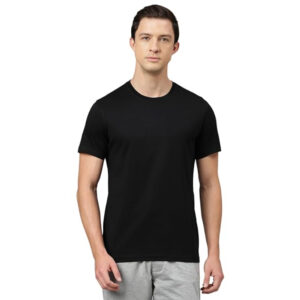 Men Cotton Regular Fit Black T-shirts