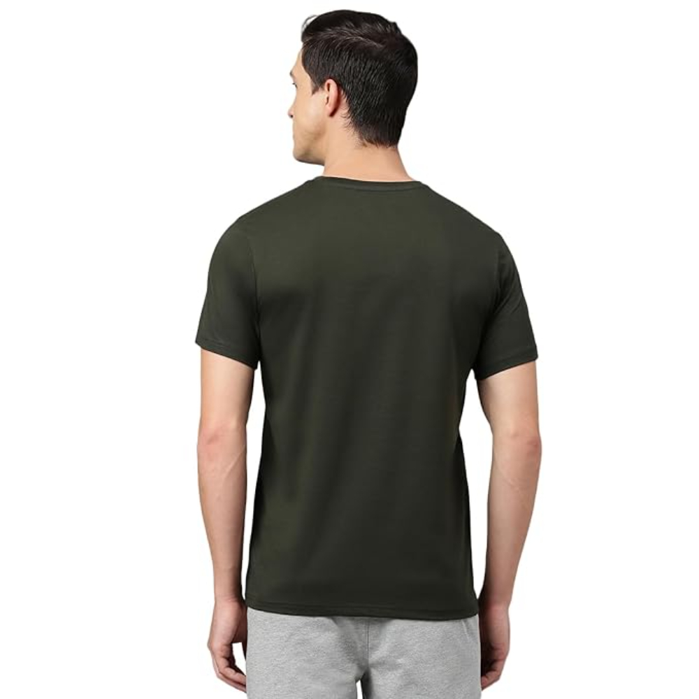 Men Cotton Regular Fit Wine T-shirts - Image 2