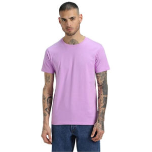Men Pure Cotton Lavender T-shirts