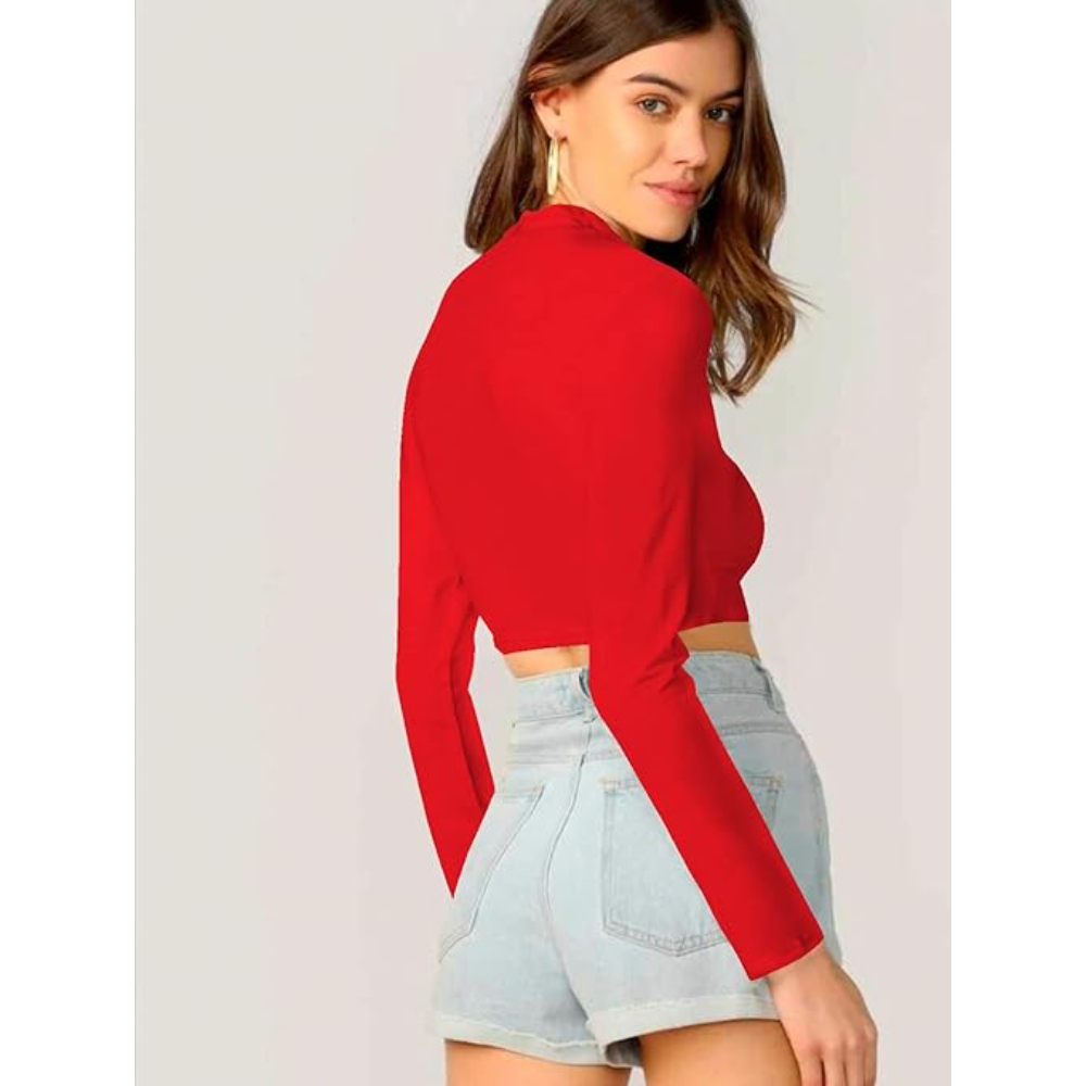 Women's Stylish Red Crop Top - Image 2
