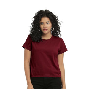 Women Stylish Plain Maroon Crop Top