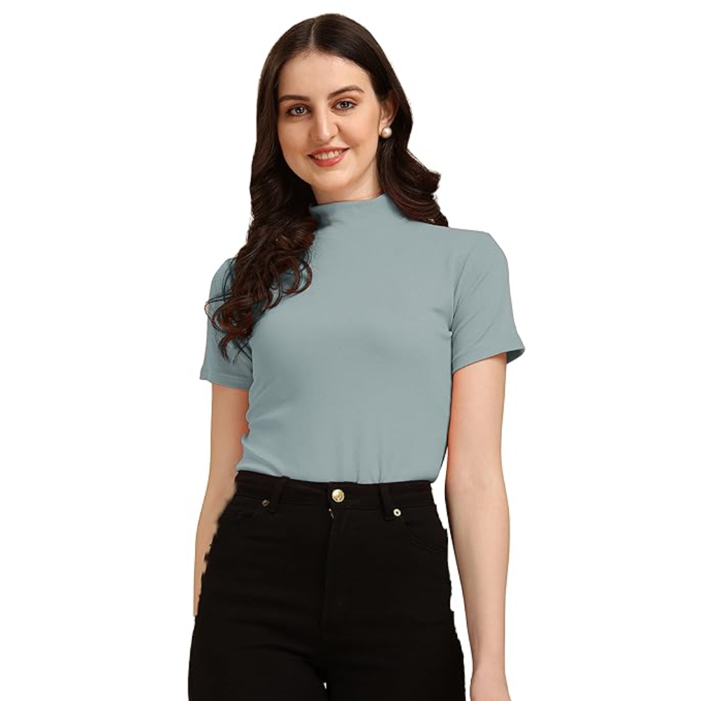 Women's Casual Solid Grey Top
