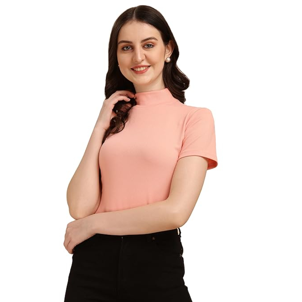 Women's Casual Solid Pink Top