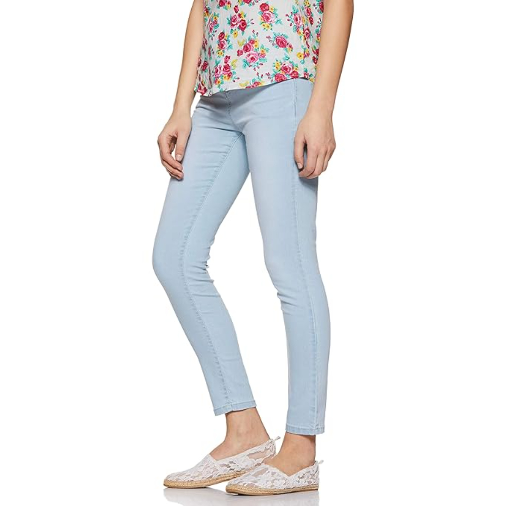 Women Stretchable Denim Light Blue Jeans - Image 3