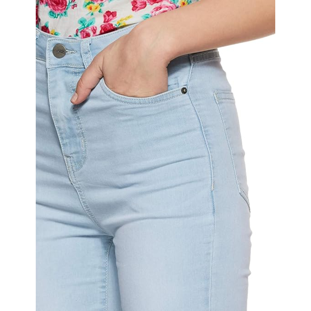 Women Stretchable Denim Light Blue Jeans - Image 2