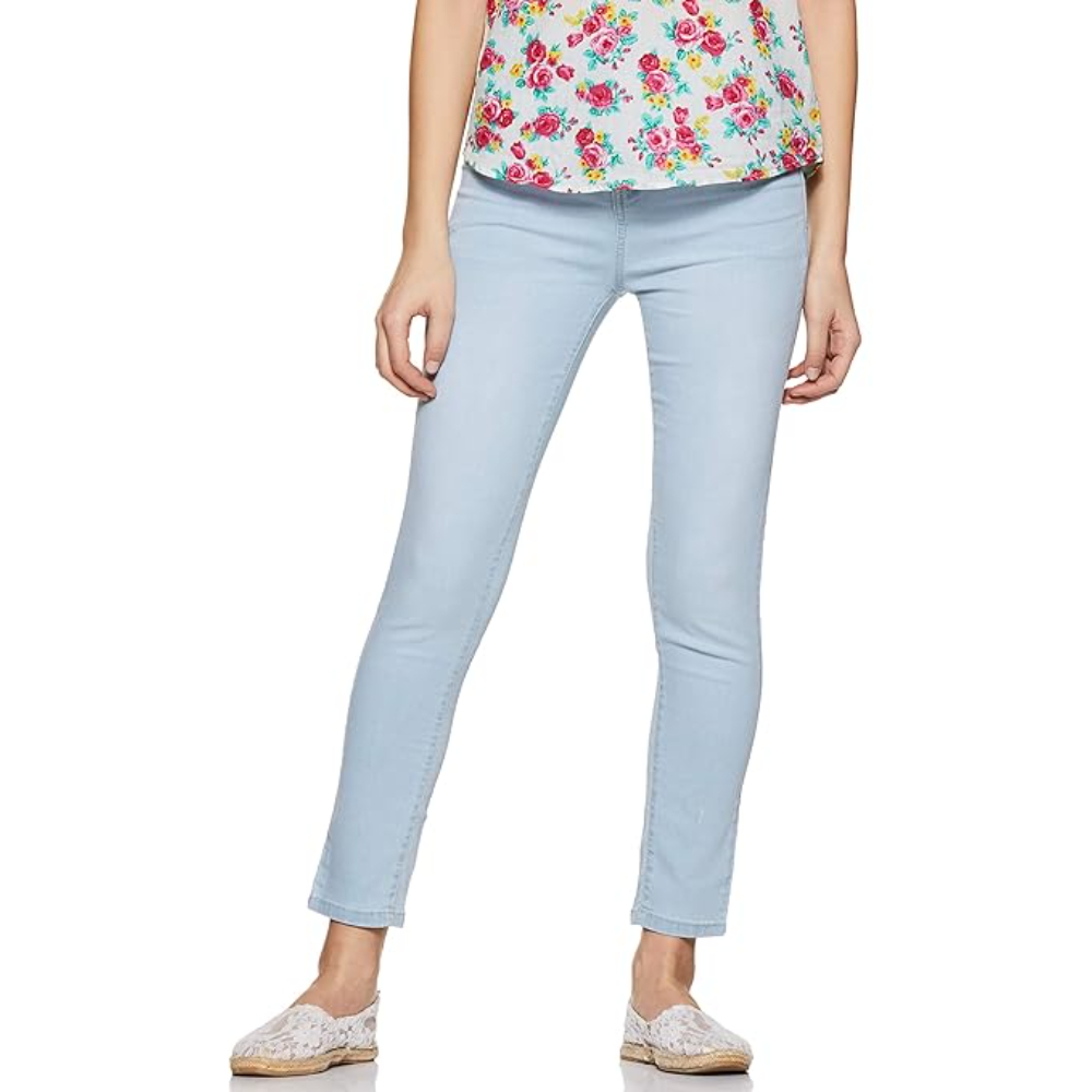 Women Stretchable Denim Light Blue Jeans
