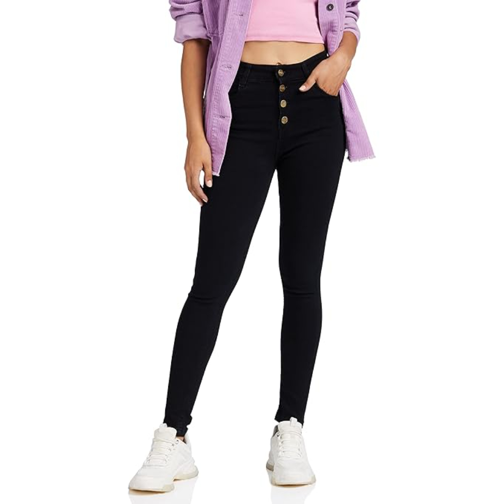 Women Skinny Regular Black Jeans - Image 3