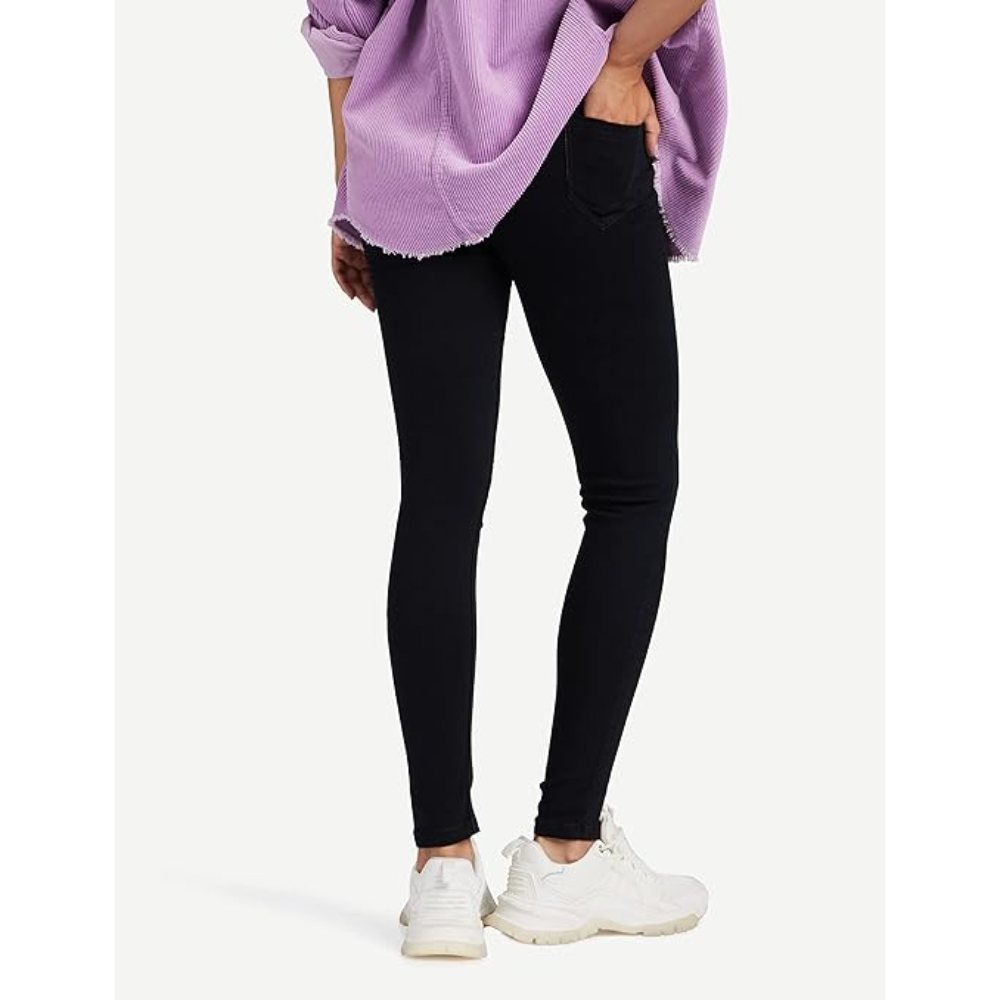 Women Skinny Regular Black Jeans - Image 2