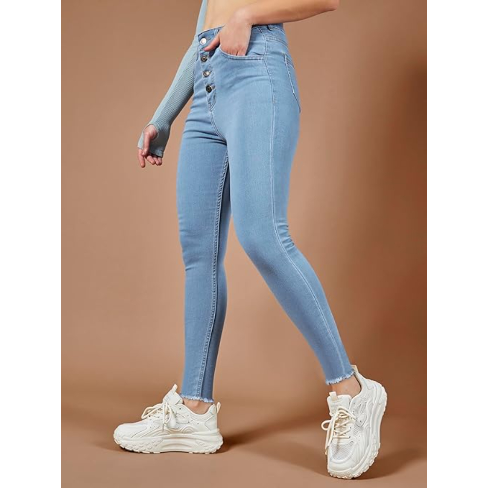 Women Skinny Regular Blue Jeans - Image 2