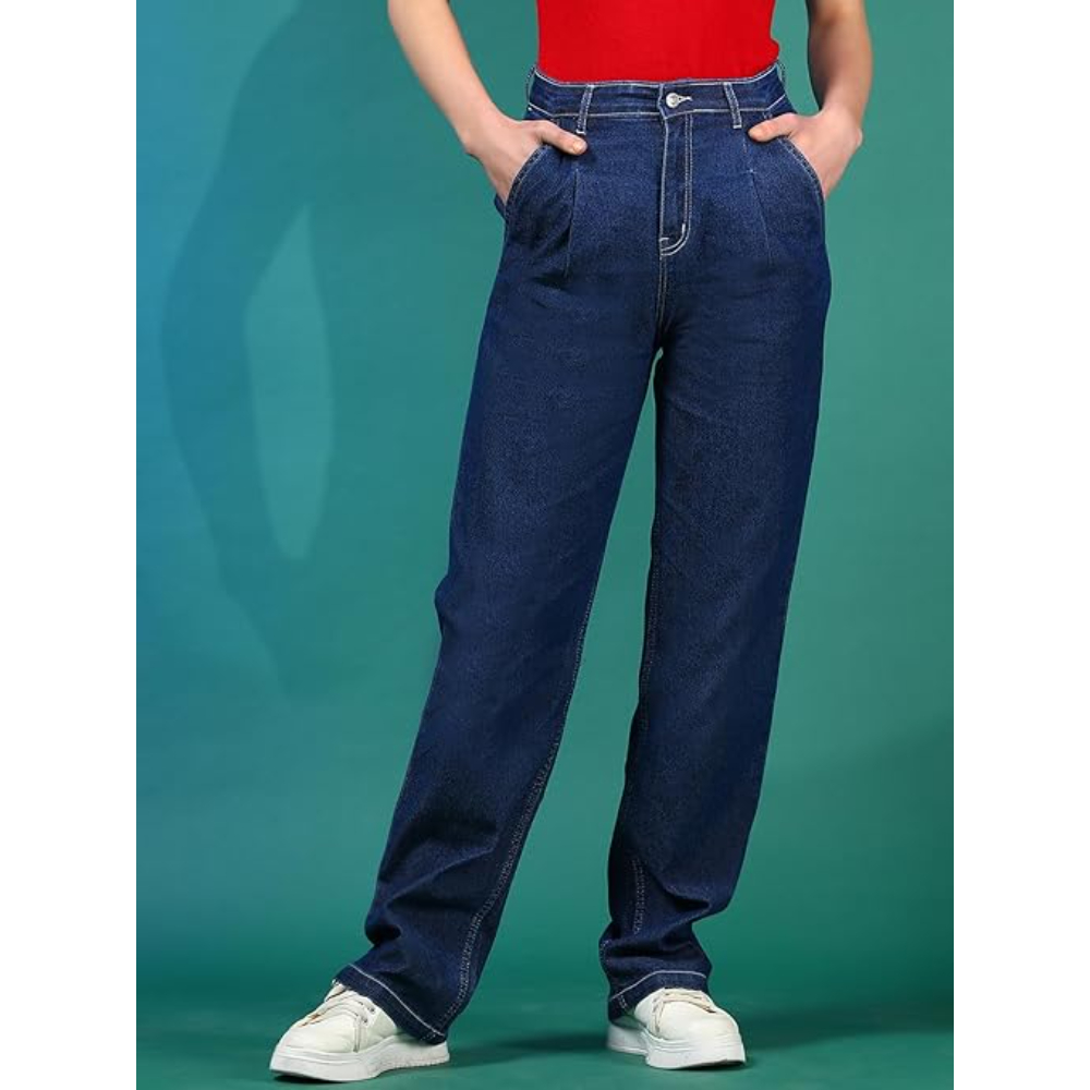 Women High Waisted Blue Jeans - Image 2