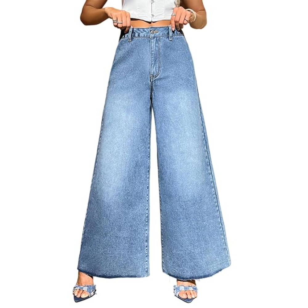 Women High Waisted Light Blue Jeans - Image 3
