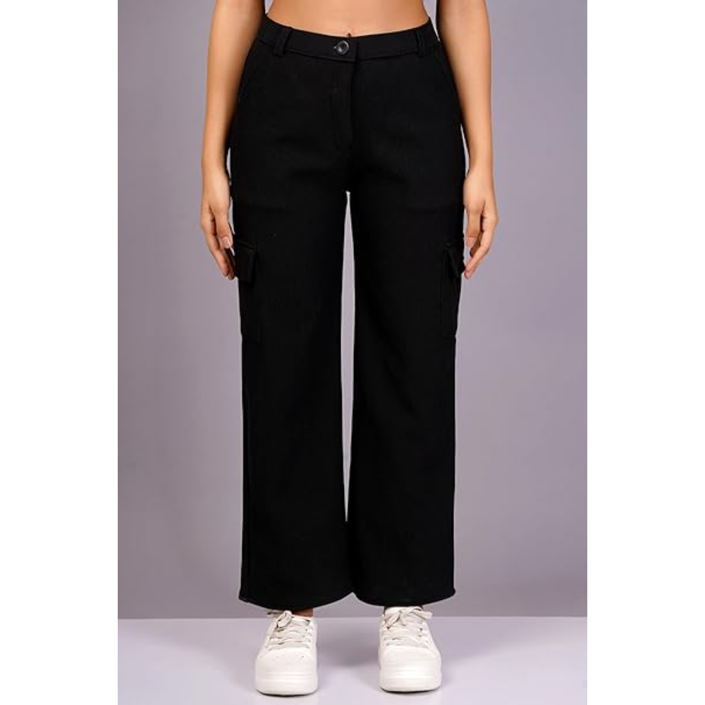 Women Cargo Baggy Black Jeans - Image 3