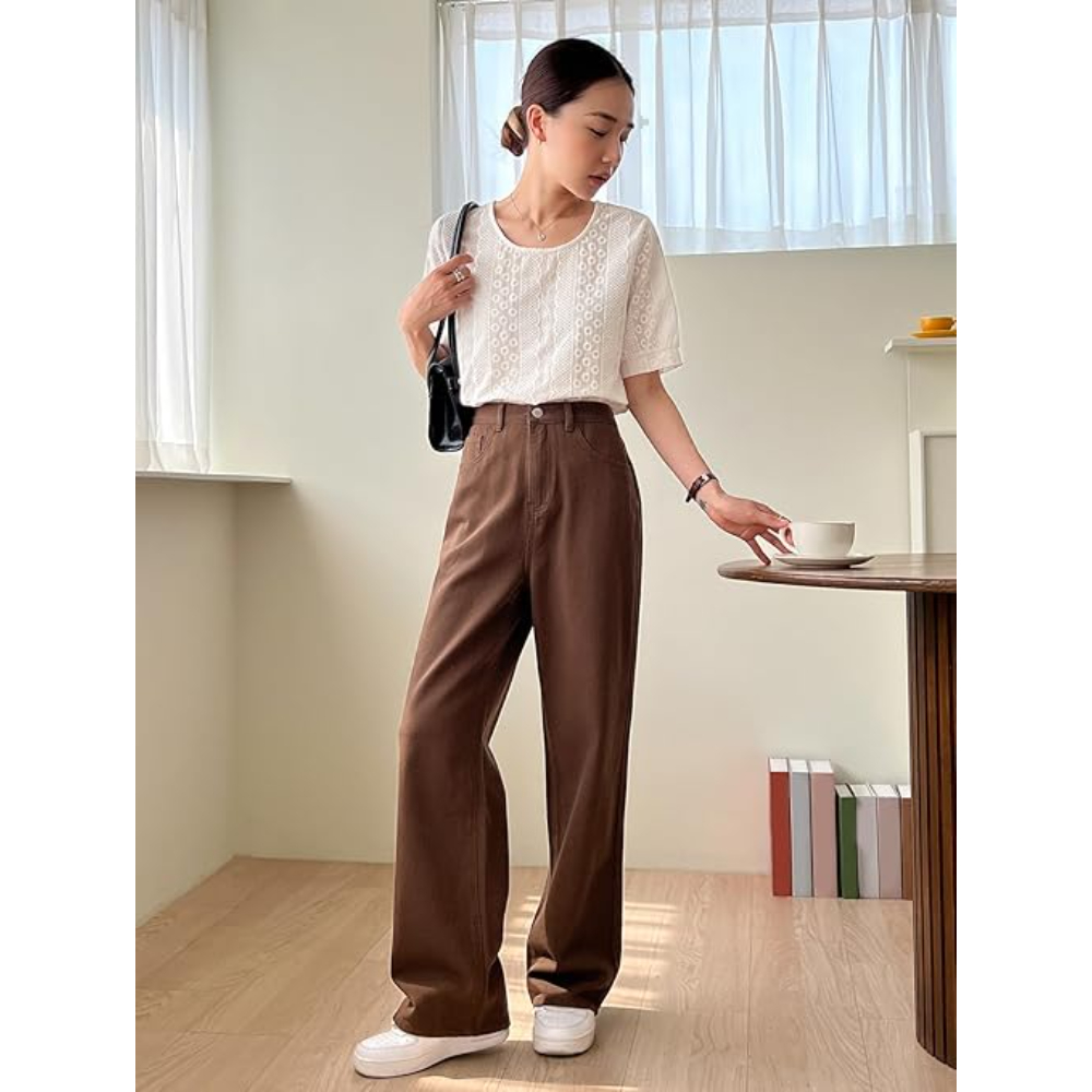 Womens Denim Brown Jeans - Image 2