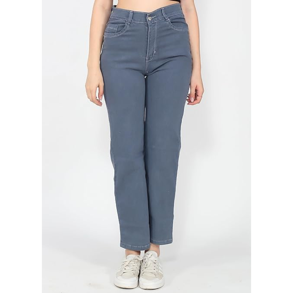 High Waist Straight Jeans for Women - Image 3