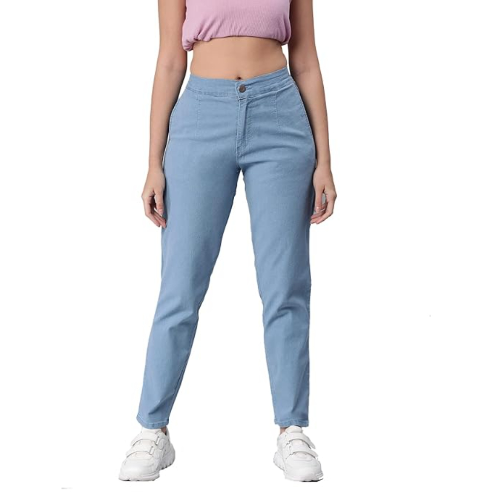 Womens High Rise Ice Blue Jeans - Image 3