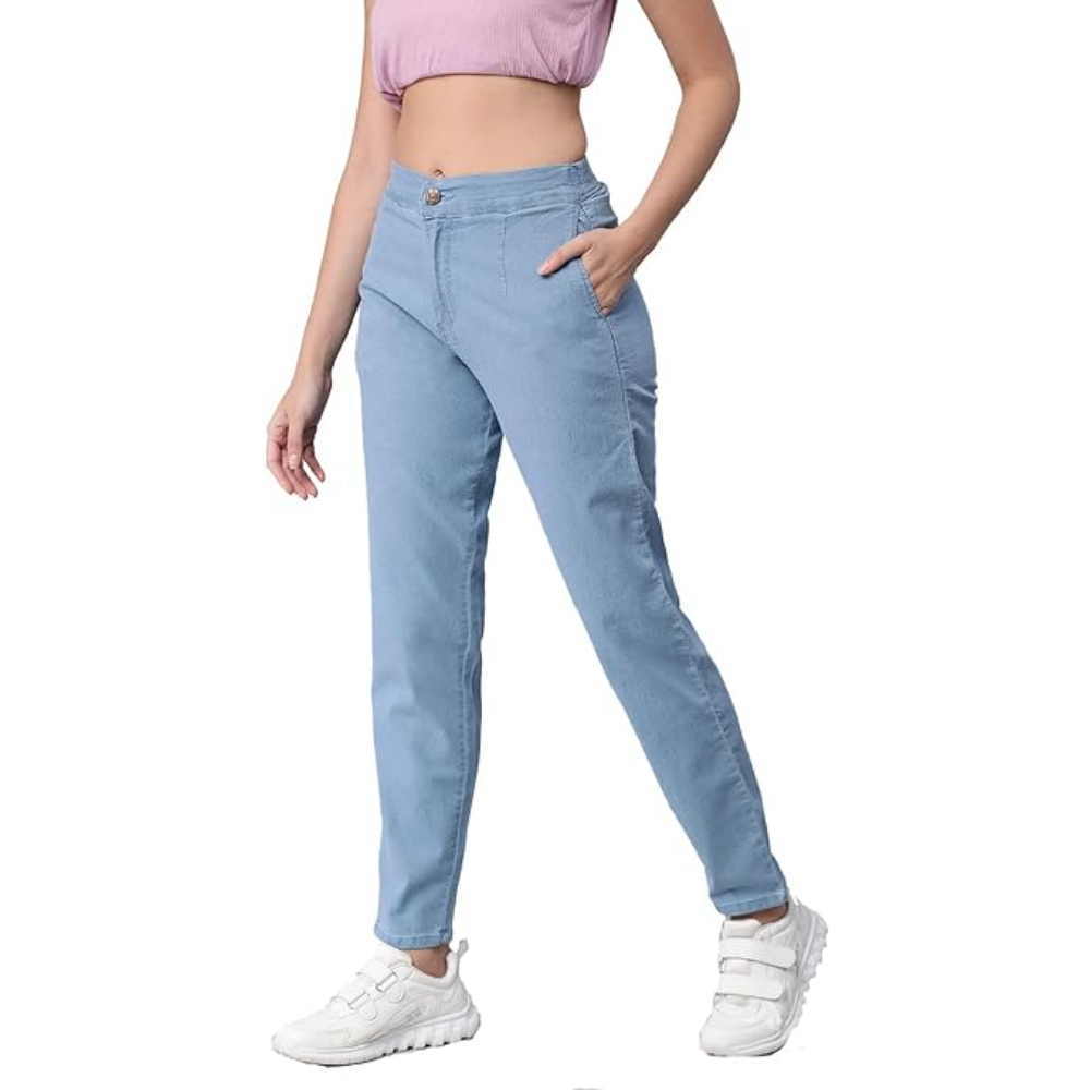 Womens High Rise Ice Blue Jeans - Image 2