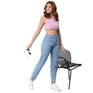 Womens High Rise Ice Blue Jeans