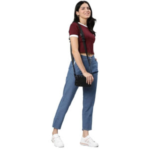 Womens High Rise Stone Blue Jeans