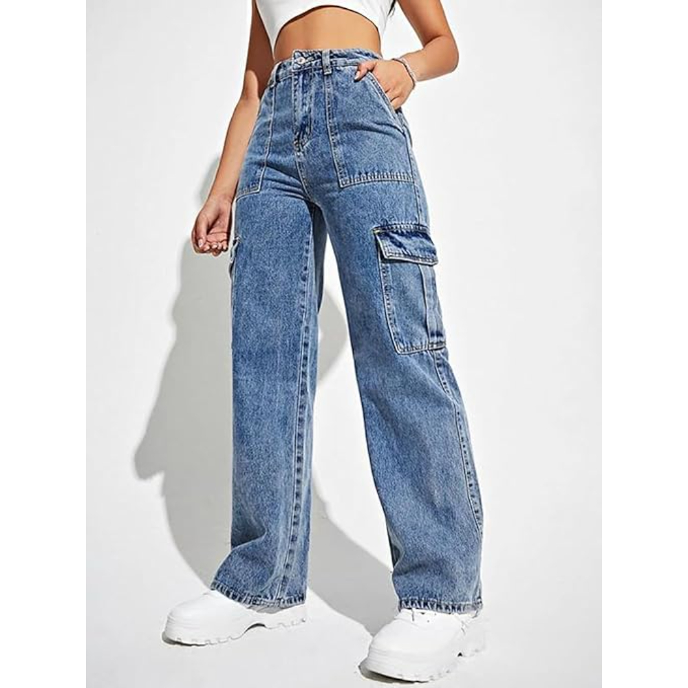 Women's Cargo Sky Blue Jeans - Image 3