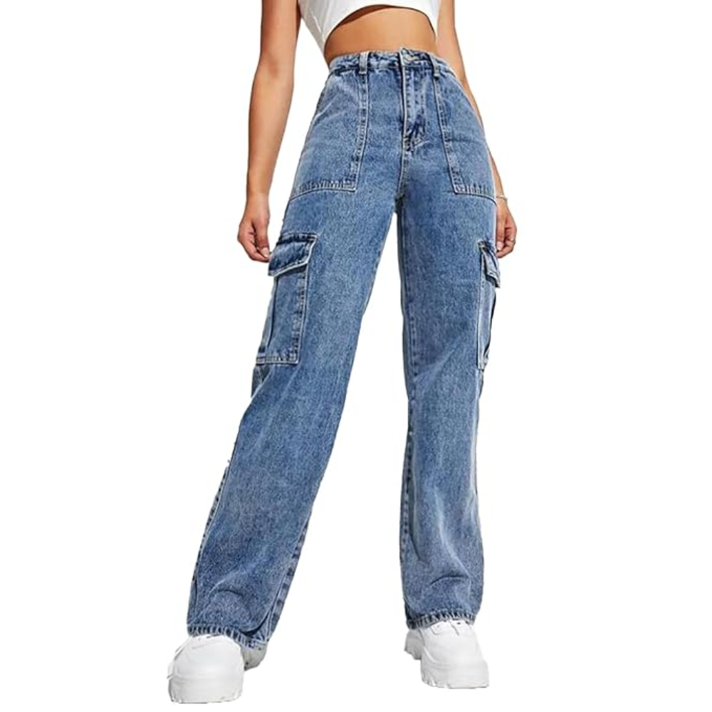 Women's Cargo Sky Blue Jeans - Image 2