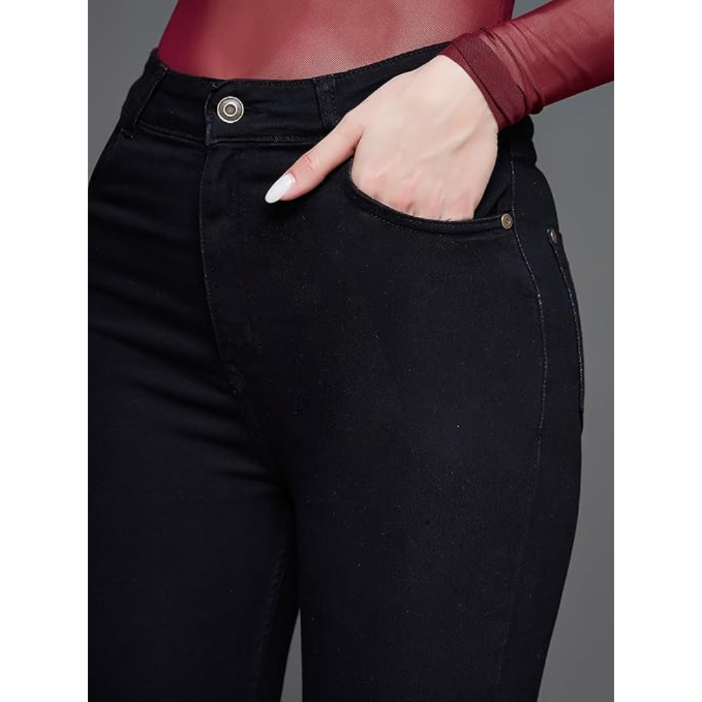 Women Skinny Fit High Black Jeans - Image 2