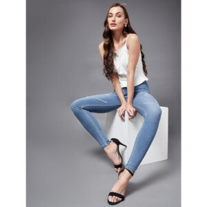 Women Skinny Fit High Charlotte Blue Jeans
