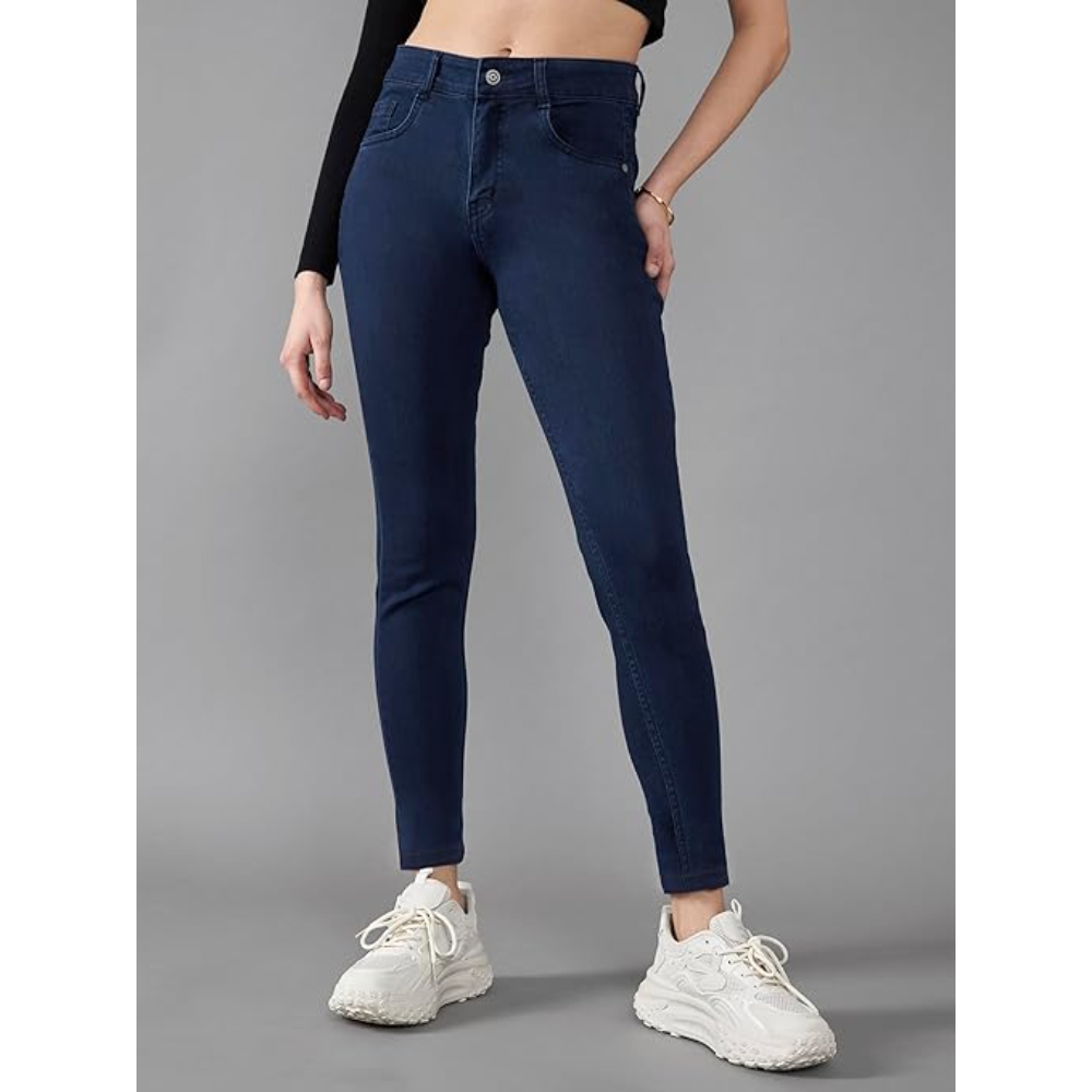 Women Skinny Fit High Space Blue Jeans - Image 2