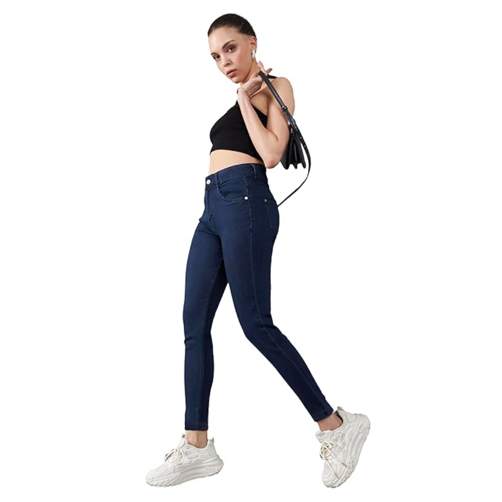 Women Skinny Fit High Space Blue Jeans