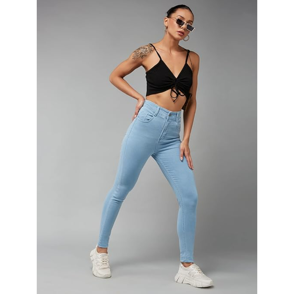 Women Skinny Fit High Zenith Blue Jeans - Image 3