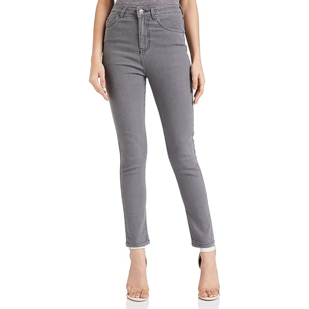 Women Stretchable Denim Grey Jeans - Image 3
