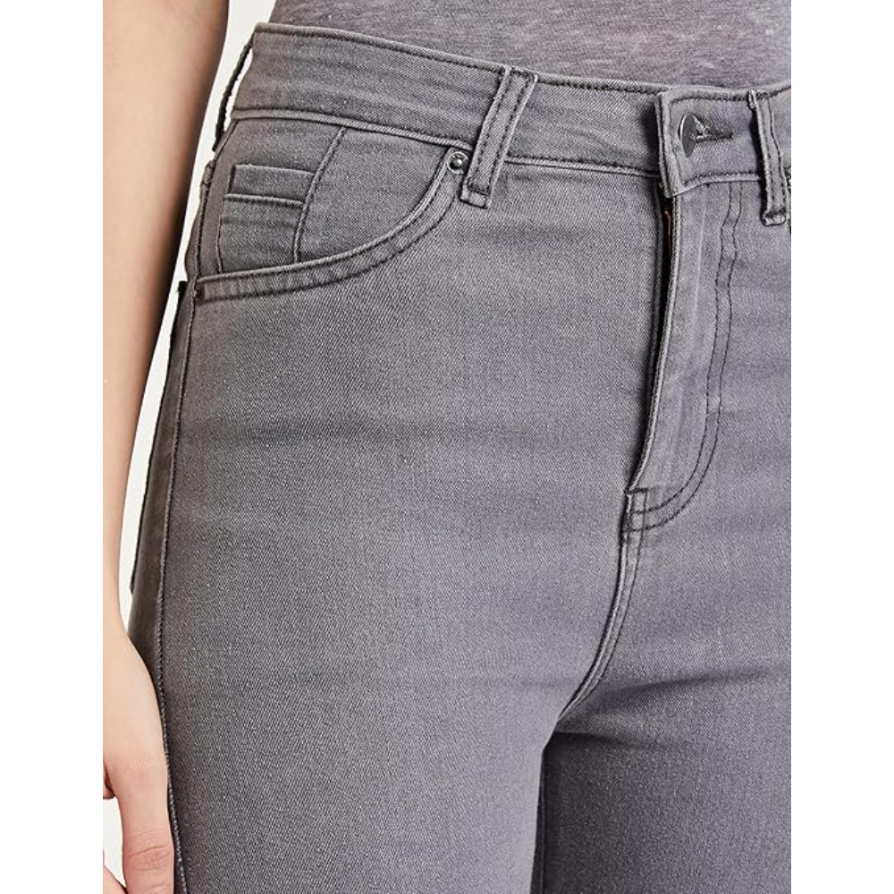 Women Stretchable Denim Grey Jeans - Image 2