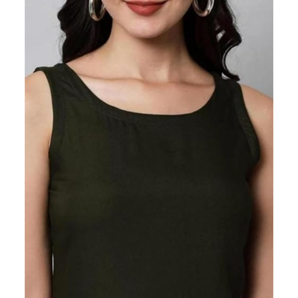 Black Women Sleeveless Straight Kurti - Image 2