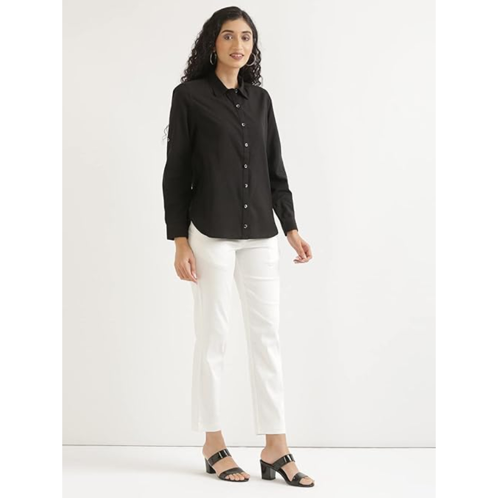 Women Stylish Casual Black Shirt - Image 3