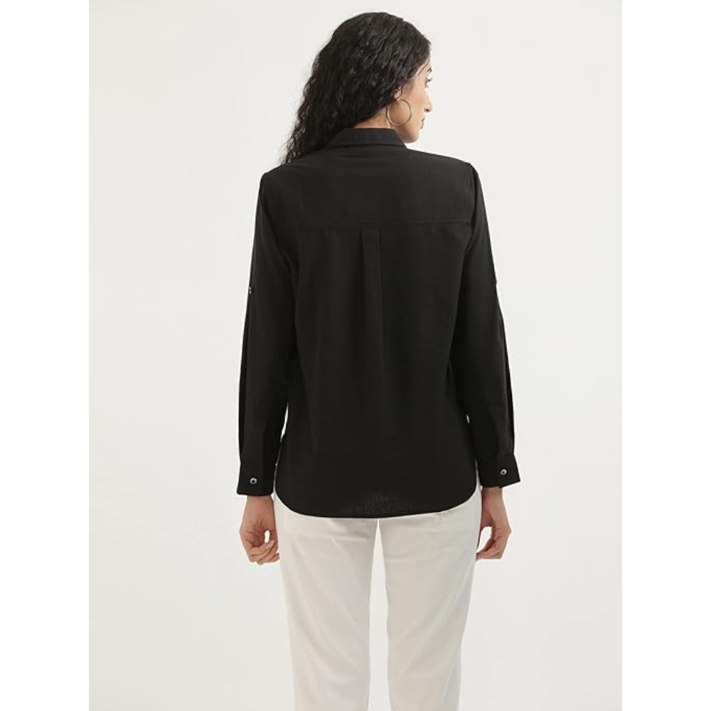 Women Stylish Casual Black Shirt - Image 2