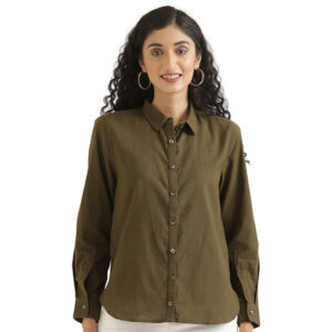 Women Stylish Casual Olive Green Shirt