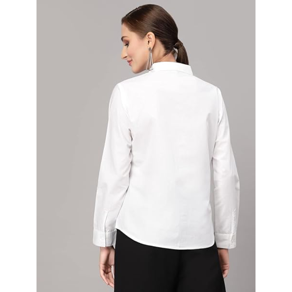 Women Cotton Regular Formal White Shirt - Image 2