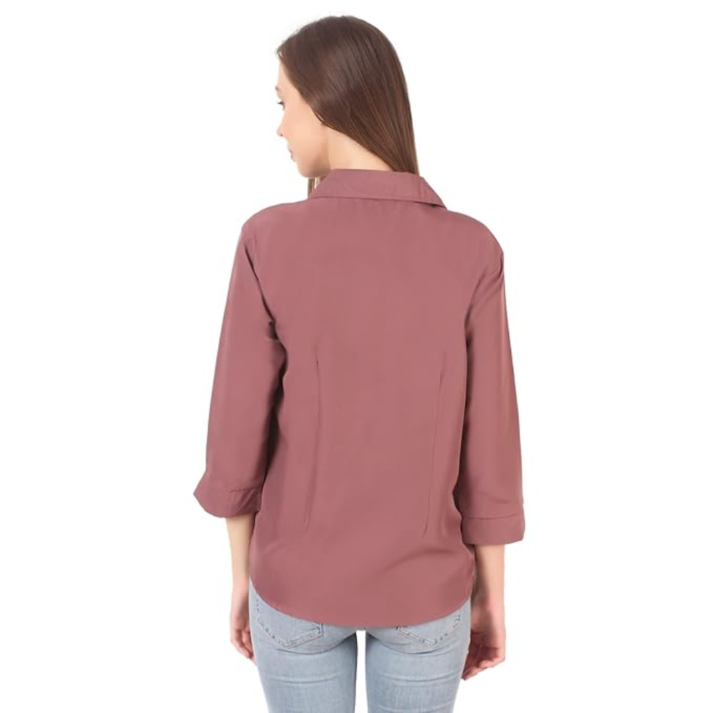 Women Formal Cotton Lavender Shirt - Image 2