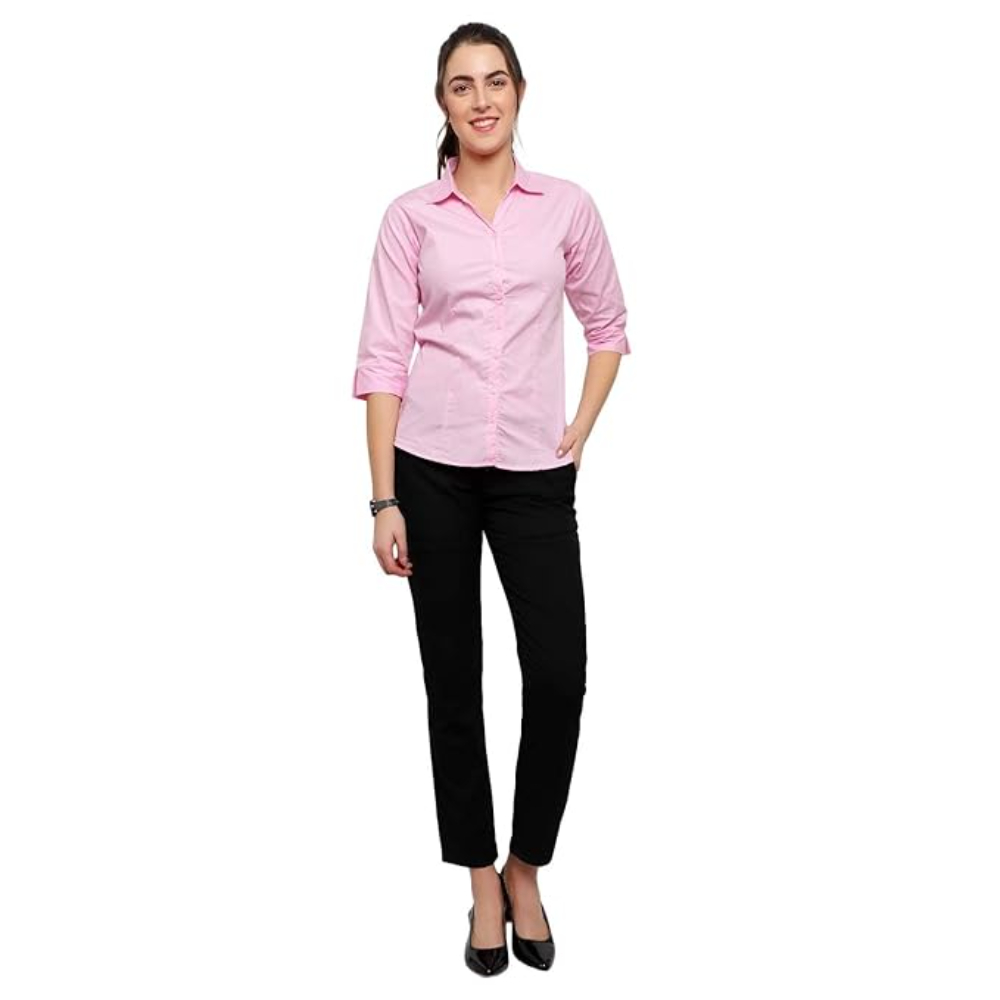 Women Regular Fit Pink Shirt - Image 3