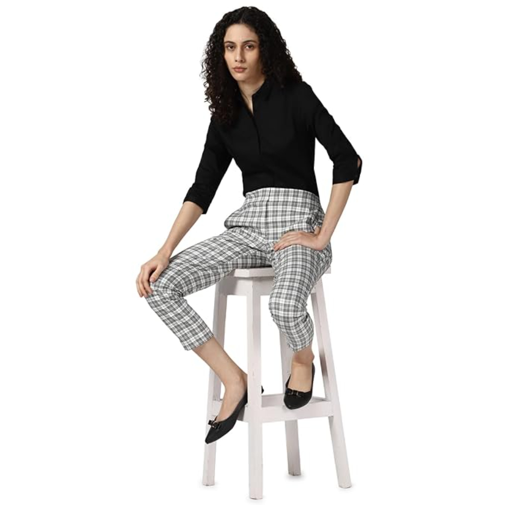Women Plain formal Charcoal Shirt - Image 3