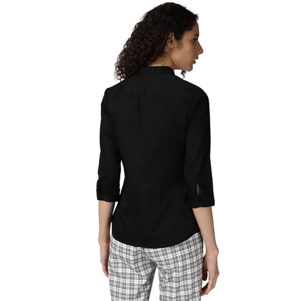 Women Plain formal Charcoal Shirt - Image 2